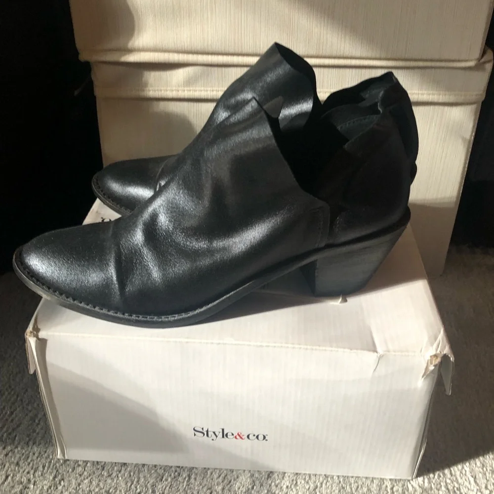 ANTHROPOLOGIE / KELSI DAGGER Brooklyn Kenmare Ankle Booties - BLACK - Size 9.5 - Picture 3 of 6
